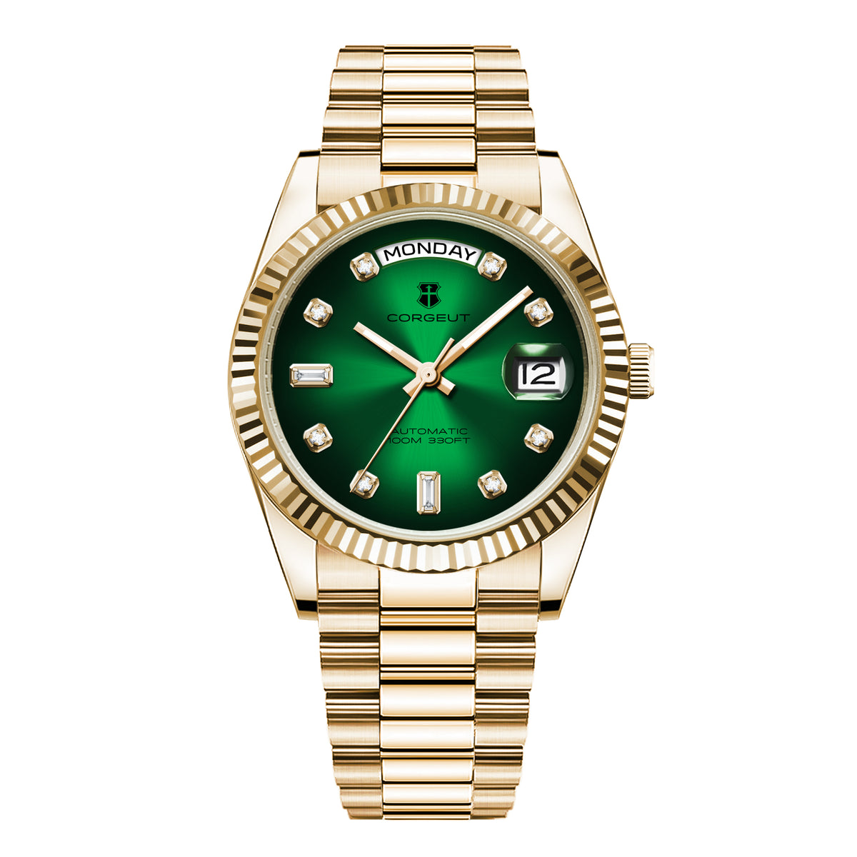 Corgeut day-date design Automatic Watches With Date 6002L