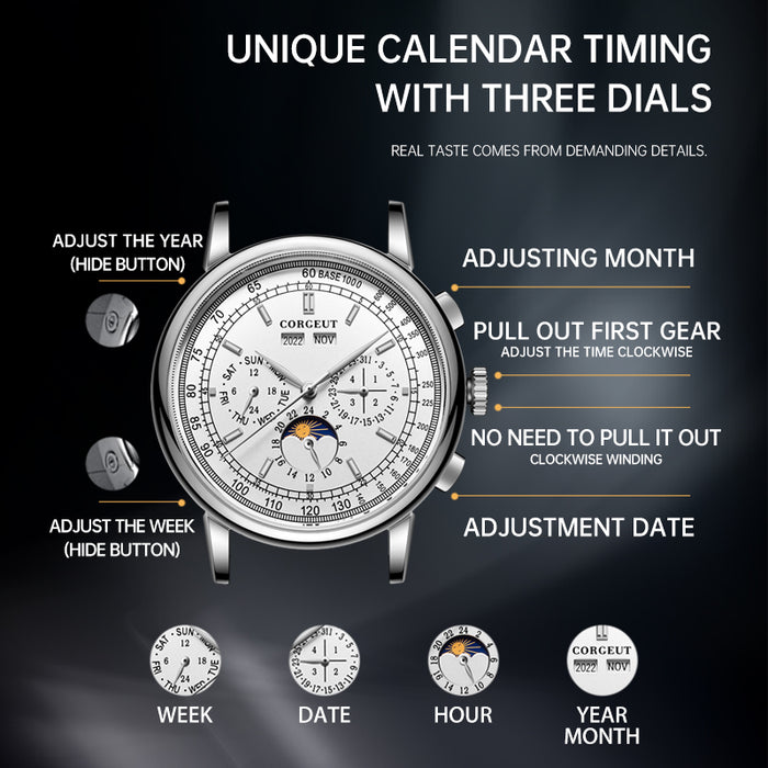 Corgeut Grand Complications Series Automatic Watches With Date 6016