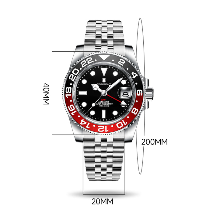 Corgeut Greenwich Series GMT Automatic Watches With Date 6001