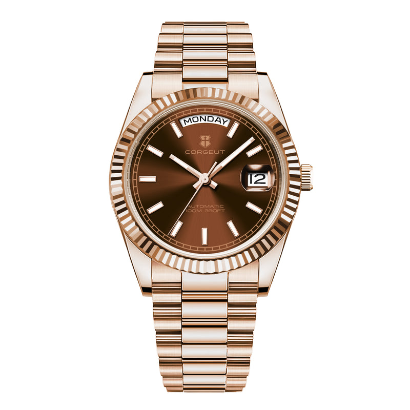 Corgeut day-date design Automatic Watches With Date 6002L
