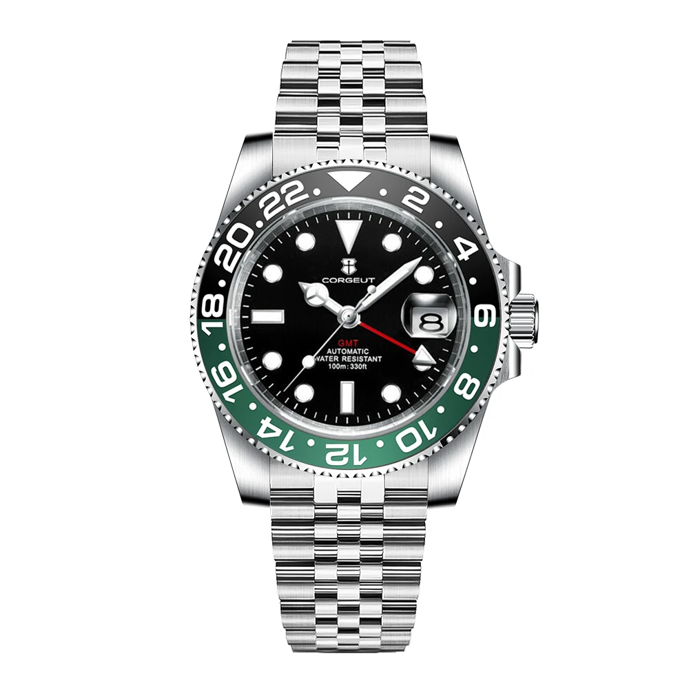 Corgeut Greenwich Series GMT Automatic Watches With Date 6001